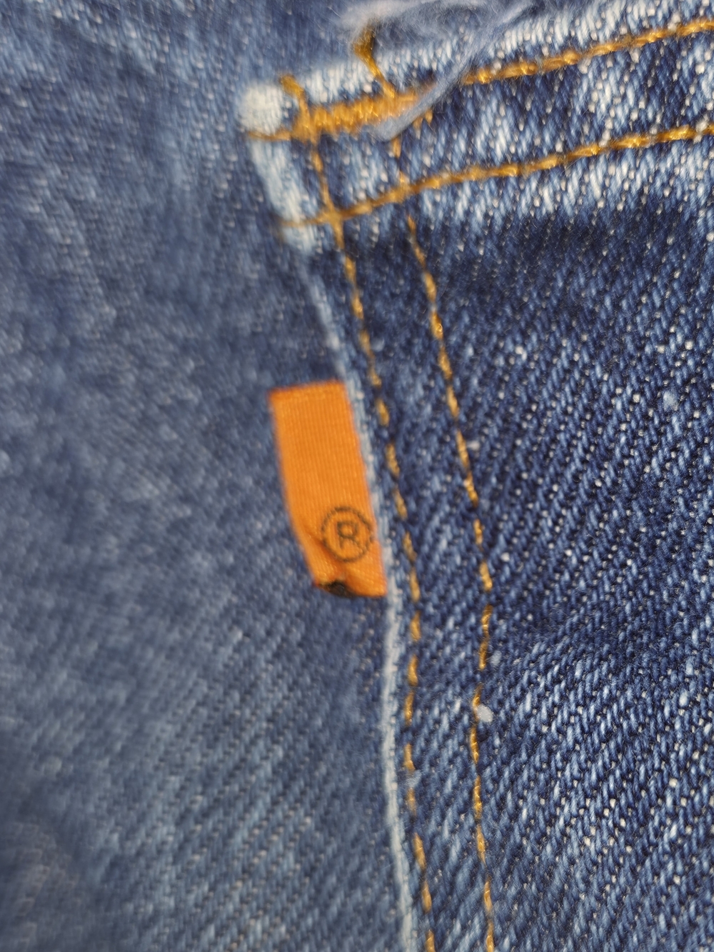 RARE / BLANK ORANGE TAG / 1970s / Levi's / Straight Leg Jeans / Size 34x30